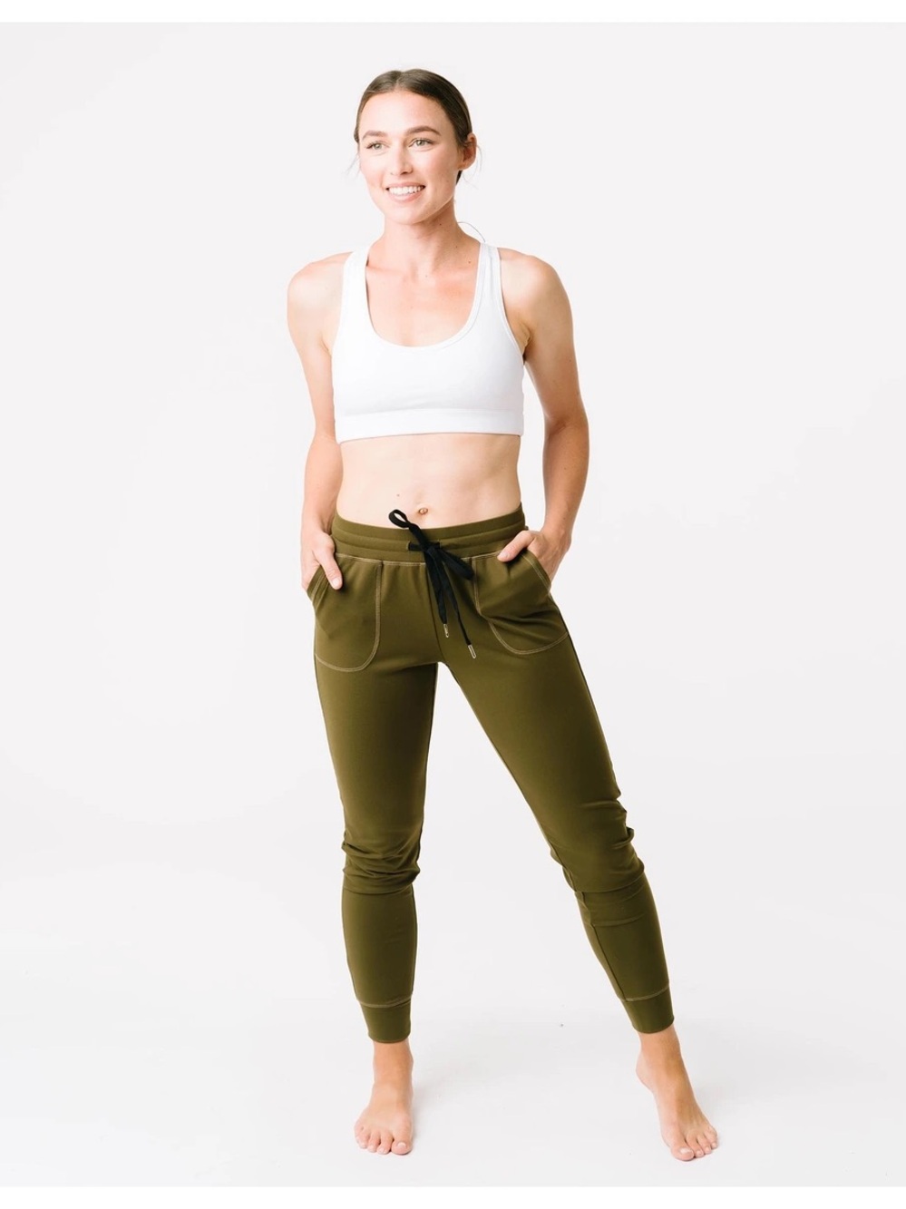 ZYIA Active Olive Green Drawstring Joggers - Size Small